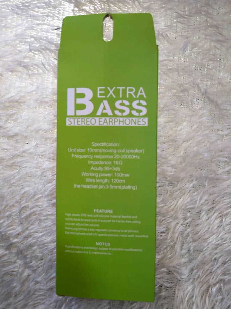 MANGO S8 EXTRA BASS STEREO Earphone